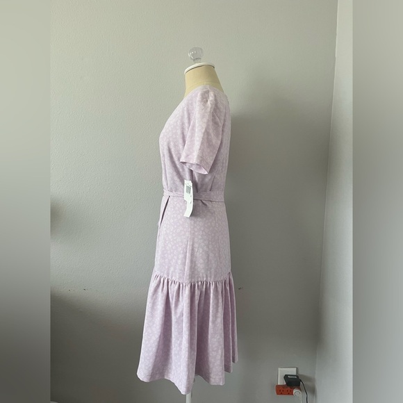 French Connection Mono Armoise Lavender Floral Wrap Mini Dress - Picture 10 of 13